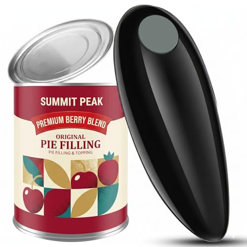 yakbins Electric Can Opener, Smooth Edge Automatic Can Opener for Weak Hands, One Button Effortless Operation, Safe & Hygienic Hands-Free Can Opener for Seniors and Arthritis, Black