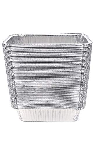 (100 Pack) Premium 2-LB Bread Loaf Baking Pans - 8.5" x 4.5" x 2.5" l Heavy Duty l Disposable Aluminum Foil Tins for Cakes Meatloaf Lasagna