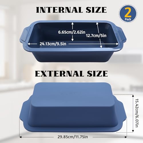 Bread Pan for Homemade Bread：9.5 x 5 Inch Silicone Loaf Pan for Baking with Metal Frame - Nonstick Banana Loaf Tin Tray for Sandwich Sourdough Pumpkin Sour Dough - for Oven Kitchen Home Bakers