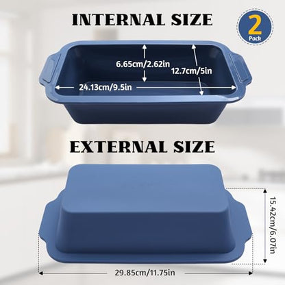 Bread Pan for Homemade Bread：9.5 x 5 Inch Silicone Loaf Pan for Baking with Metal Frame - Nonstick Banana Loaf Tin Tray for Sandwich Sourdough Pumpkin Sour Dough - for Oven Kitchen Home Bakers