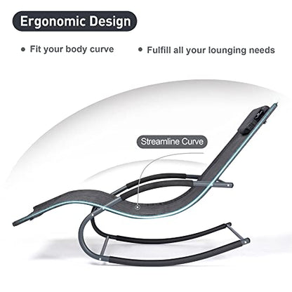 mansion home Outdoor Lounge Chair, Chaise Lounge for Patio & Lawn, Pool Lounge Chairs with Removable Pillow, Dark Grey