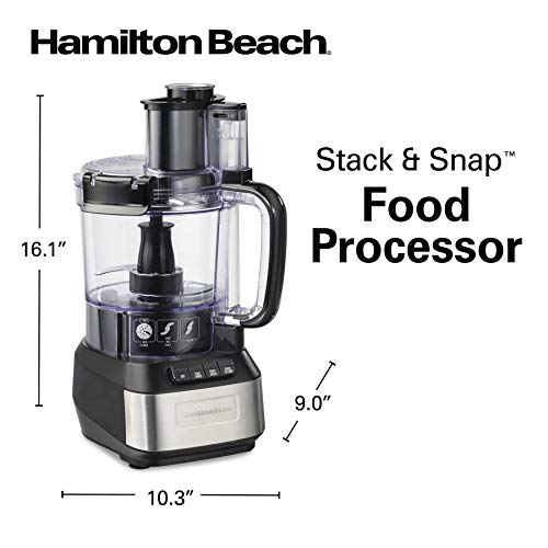 Hamilton Beach Stack & Snap Food Processor, 12 Cup Capacity, R70727 (Renewed)