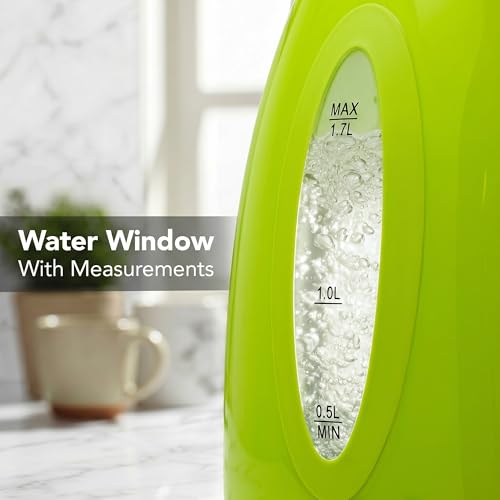 OVENTE 1.7L Electric Tea Kettle, Fast Boiling Water Heater, Green KP72G