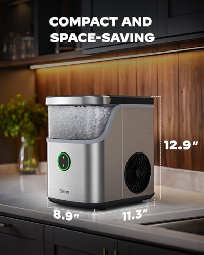 Silonn Nugget Ice Maker Countertop with Detachable Basket and Handle