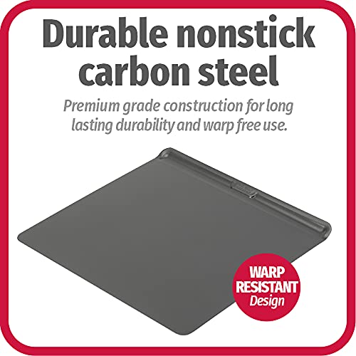 GoodCook AirPerfect Insulated Cookie Sheets Set of 2 Nonstick Carbon Steel Construction Pans for No-Burn Baking with Ergonomic Grip, 16 x 14-Inch, Gray