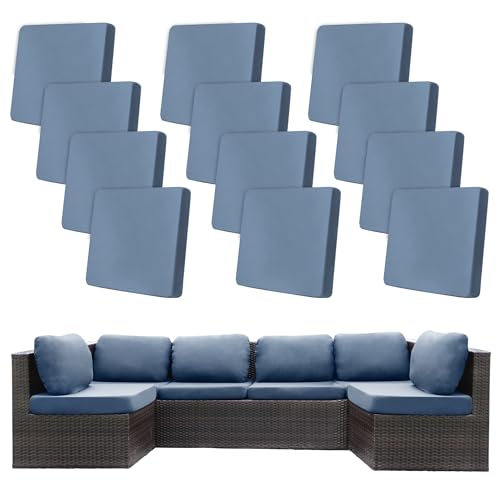 12 Pcs Outdoor Cushion Covers, Patio Sofa Cushion Covers Replacement
