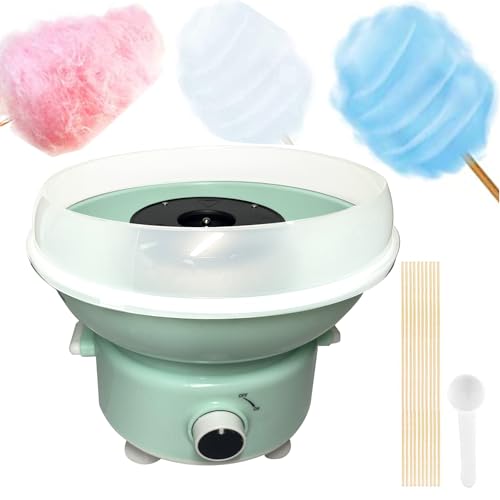 Cotton Candy Machine, Mini Cotton Candy Maker for Kids, Candy Maker for Christmas Gift, Home, Birthday Family Party, Includes 20 Cotton Candy Sticks & Sugar Scoop (Blue)