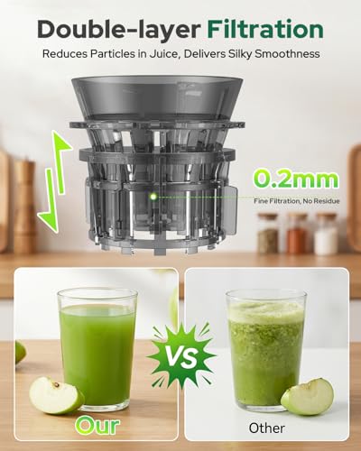 AFBEST 2026 Upgraded Cold Press Juicer Machine, 6.5" Extra Wide Chute Masticating Juicer with 100oz Self-Feeding Hopper,3-in-1 Smart Touch Slow Juicer for Sorbet & Nut Milk, High Yield, Easy Clean