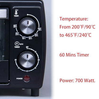 GOLUX 9.6L 4 Slices Countertop Toaster Oven 9.6L 4 Slices Compact Size