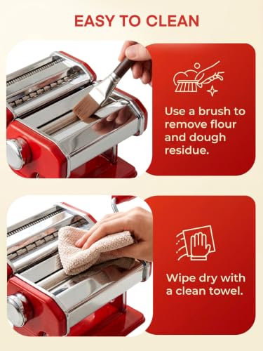 FOHERE Manual Pasta Maker, 7 Adjustable Thickness, 3-in-1