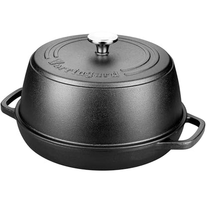 VORRINGARD Cast Iron Dutch Oven Pot with Lid for Bread Baking - include Sourdough Bread Baking Supplies like Banneton Bread Proofing Basket, Bread Oven 6 QT, Pre-seasoned