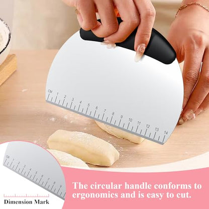 Frapkom Biscuit Cutter Set, Dough Blender, Pastry Cutter, Biscuit Cutter, Dough Cutter,Pastry Cutter Set, Round Sifter,Baking Dough Tools for Cooking Cookies (3 Pcs/Set)