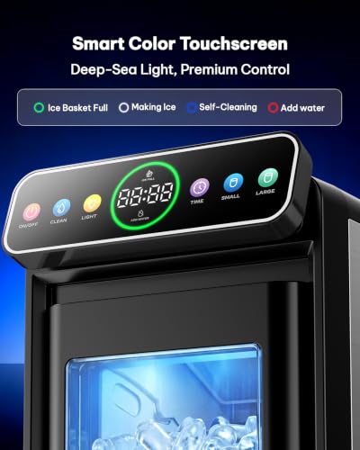 Silonn Countertop Ice Maker with Smart Touchscreen, Ambient Light & Timer