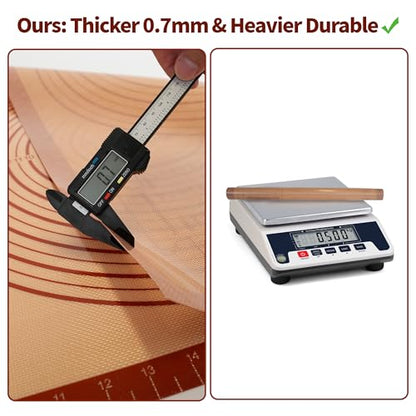 UWILLION Silicone Pastry Mat 36 x 24 Inch Extra Large Baking Mat with Measurement for Counter Dough, Rolling, Fondant, Pie Crust