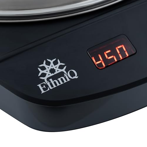 Ethniq 16" Electric Injera Maker - Griddle for Crepe, Ethiopian Mogogo, Anjero, Mitad, Pancake, Teff - Adjustable Heat Control with Digital Screen - Non-Stick Surface - Even Heat Distribution