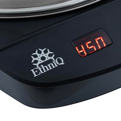 Ethniq 16" Electric Injera Maker - Griddle for Crepe, Ethiopian Mogogo, Anjero, Mitad, Pancake, Teff - Adjustable Heat Control with Digital Screen - Non-Stick Surface - Even Heat Distribution