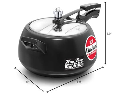 Hawkins Contura Hard Anodized Induction Compatible Extra Thick Base Pressure Cooker, Black, 5L