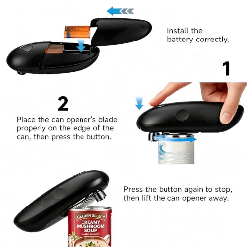 yakbins Electric Can Opener, Automatic, Hands Free, Smooth Edge, Food-Safe, Effortless Everyday Use