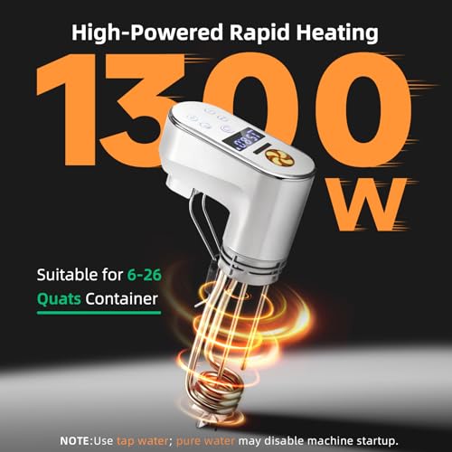 1300W Sous Vide Cooker,WIFI Sous Vide Machines,Immersion Circulator,Precision Cooker,Recipes,Accurate Temperature and Time Control,IPX7 Waterproof,Ultra Quiet,Fast Heating,APP Recipes Timer