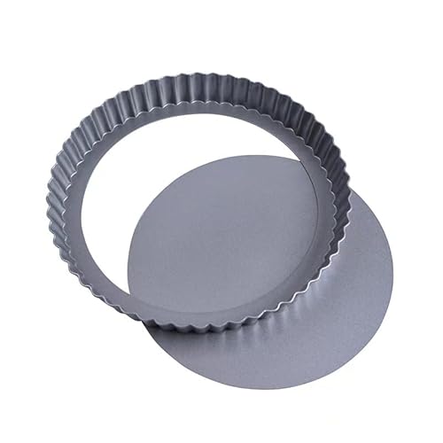 MLHpeak 2 Pack Tart Pan 9 Inch Tart Pan with Removable Bottom, 1.1 Inch Deep Baking Pan