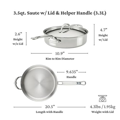 Hestan ProBond Luxe 5-Piece Professional Clad Stainless Steel Cookware Set