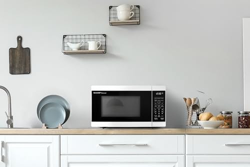 SHARP Compact Countertop Microwave Oven with Removable 10" Carousel Turntable, 700 Watt, 0.7 Cubic Feet, White