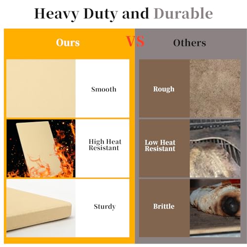 tonchean 23.6 Inch Extra Large Pizza Stone for Oven and Grill 23.6'' x 15.7'' x 0.6" Cooking Stone for Grill Heavy Duty Rectangular Baking Stone, Ideal for Baking Several Crispy Pizzas Bread