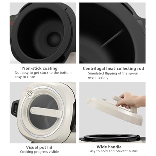 2000w 6l Auto Cooking Wok Fried Rice Machine, Three-Speed Pot and Fire Adjustment, Inner Pot 360° Rotation, 3D All-Round Heating, Suitable for Restaurants, Supermarkets