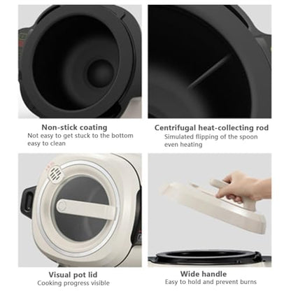 2000w 6l Auto Cooking Wok Fried Rice Machine, Three-Speed Pot and Fire Adjustment, Inner Pot 360° Rotation, 3D All-Round Heating, Suitable for Restaurants, Supermarkets