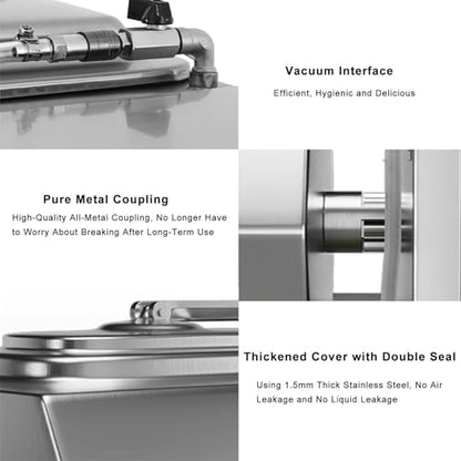 36lb/18l Vacuum Tumbler Marinator, Meat Tumbler Marinating Machine, 30w Three-Speed Bidirectional Rotation Rapid Marination Catering Food Processing, For Marinating Chicken, Steak, Burger & Bacon