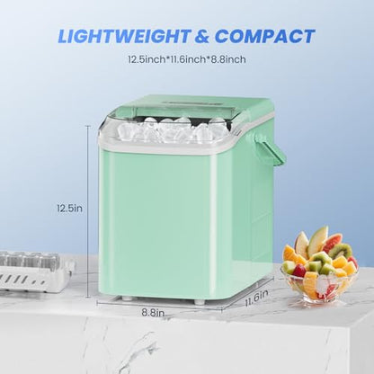 NEWBULIG Ice Makers Countertop with Handle, Portable Ice Machine