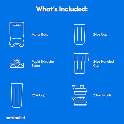 nutribullet® Ultra Personal Blender, 1200W, for Smoothies Shakes & Protein - Quietest Single-Serve Blender with Titanium Coated Blades, 3 BPA-Free Cups (32oz + 24oz), To-Go Lids, Dishwasher Safe, Gray