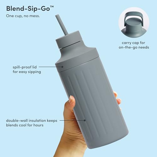 Beast Mighty 850 Stainless Steel | Compact Personal Blender | Extra Vessels | Keeps Blends Cold | Smoothies, Shakes, Sauces, Dips | Portable Straw Caps and Lids | 850W (Mist)