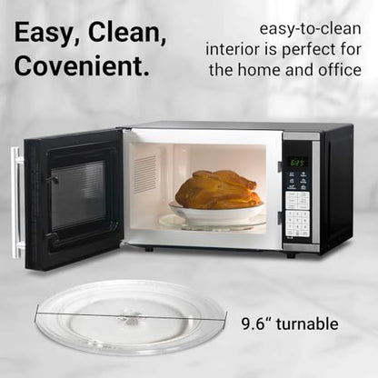 Countertop Microwave Ovens 0.7 Cu. Ft. 700 Watts Microwave Oven With LED Lighting,Turntable and Child Lock,Compact Microwave Perfect for Apartments and Dorms,Easy Clean Interior, Black