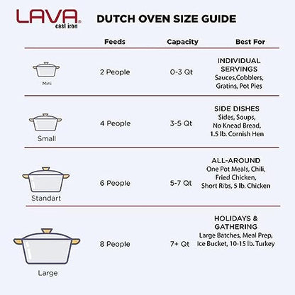 LAVA 10 Quarts Cast Iron Dutch Oven: Multipurpose Stylish Round Shape Dutch Oven Pot with Three Layers of Enamel Coated with Trendy Lid (Orange)