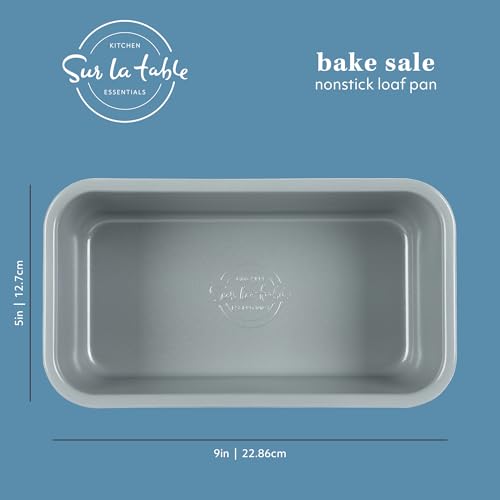 Sur La Table Kitchen Essentials Bake Sale 9 X 5 Inch PFOA, PFAS, PTFE Free Nonstick Loaf Pan - Linen White