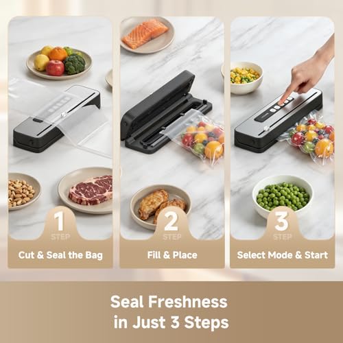 DREAME VS20 Food Vacuum Sealer, 65kPa Compact Sealer, 5 Modes with Cutter