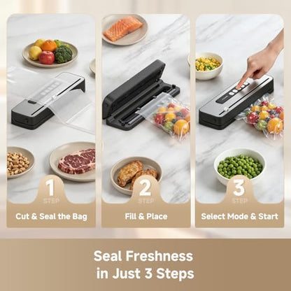 DREAME VS20 Food Vacuum Sealer, 65kPa Compact Sealer, 5 Modes with Cutter