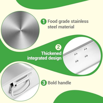e esscopro 23.5''x15.5''x4''roasting Pan Stainless Steel Turkey Roasting Pan Extra Large Thickened Baking Tray with Handle for Christmas Thanksgiving Oven Turkey Roasts Multilayer Lasagna Baked Goods