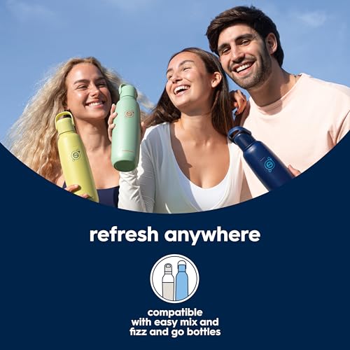 SodaStream - E-TERRA Soda Maker | STARTER KIT | 3 Automatic Carbonation Levels | Includes 1x CO2 Cylinder, 1x 32 Fl Oz Dishwasher Safe Bottle, 1x Pepsi Zero Sugar Mix, 1x Power Adapter | White