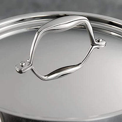 Tramontina Signature Tri-Ply Clad Stainless Steel 2-Quart Sauce Pan with Lid, Induction-Ready, Dishwasher-Safe, NSF-Certified, Made in Brazil