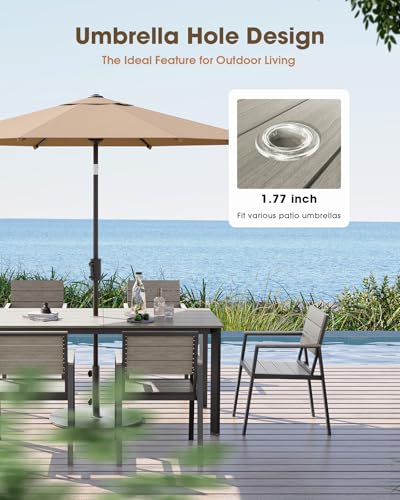 ComfCove Outdoor Dining Set, Aluminum & HDPS Outdooor Table and Chairs Set