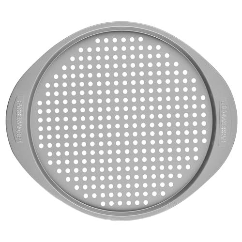 Farberware Nonstick Bakeware Round Pizza/Crisper Pan, 13 Inch, Gray
