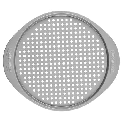 Farberware Nonstick Bakeware Round Pizza/Crisper Pan, 13 Inch, Gray