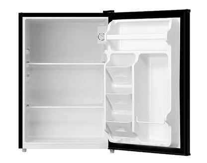 Emerson CR2700B-A Compact Refrigerator 2.7 Cu Ft, ENERGY STAR Mini Fridge with Adjustable Thermostat, Reversible Door, Glass Shelves, Manual Defrost, Black