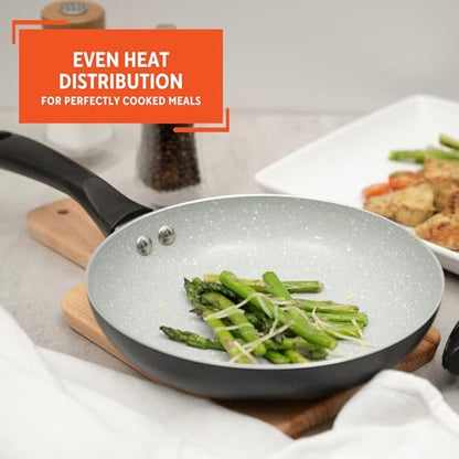 IMUSA 8" Premier Ceramic Nonstick Fry Pan with Cool Touch Handle, Matte Black