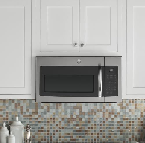 GE 30" Over-the-Range Microwave, 1.6 Cu. Ft., 1000 Watts, 300 CFM Hood Vent, LED Lighting, Auto Defrost, Easy Mount Install, Stainless Steel, JVM3160RFSS