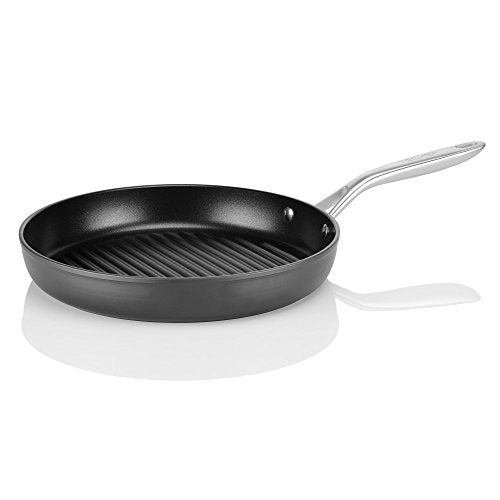 TECHEF - Onyx Collection, 12-inch Grill Pan For Stove Top, Nonstick Grill Pan For indoor cooking, PFOA-Free, Heavy-Duty Aluminum, Made In Korea (No Induction)
