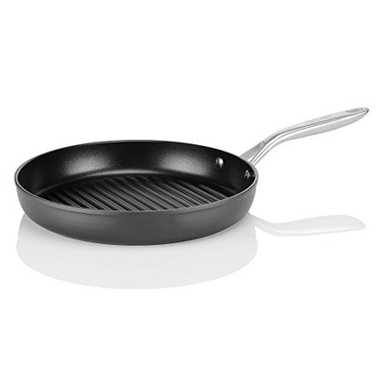 TECHEF - Onyx Collection, 12-inch Grill Pan For Stove Top, Nonstick Grill Pan For indoor cooking, PFOA-Free, Heavy-Duty Aluminum, Made In Korea (No Induction)