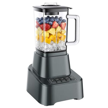 OLIXIS Professional Blender for Smoothies, Full-Size Kitchen Blender with 850 Peak Watts & 54oz Large Glass Pitcher, 4 Speeds with Pulse for Ice Crushing Frozen Fruits, Dishwasher Safe, Grey
